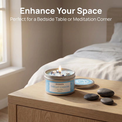 Throat Chakra Peppermint Scented Candle – Spiritual Healing Gift Box for Women & Men | Valentine’s, Birthday & Anniversary