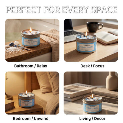 Throat Chakra Peppermint Scented Candle – Spiritual Healing Gift Box for Women & Men | Valentine’s, Birthday & Anniversary