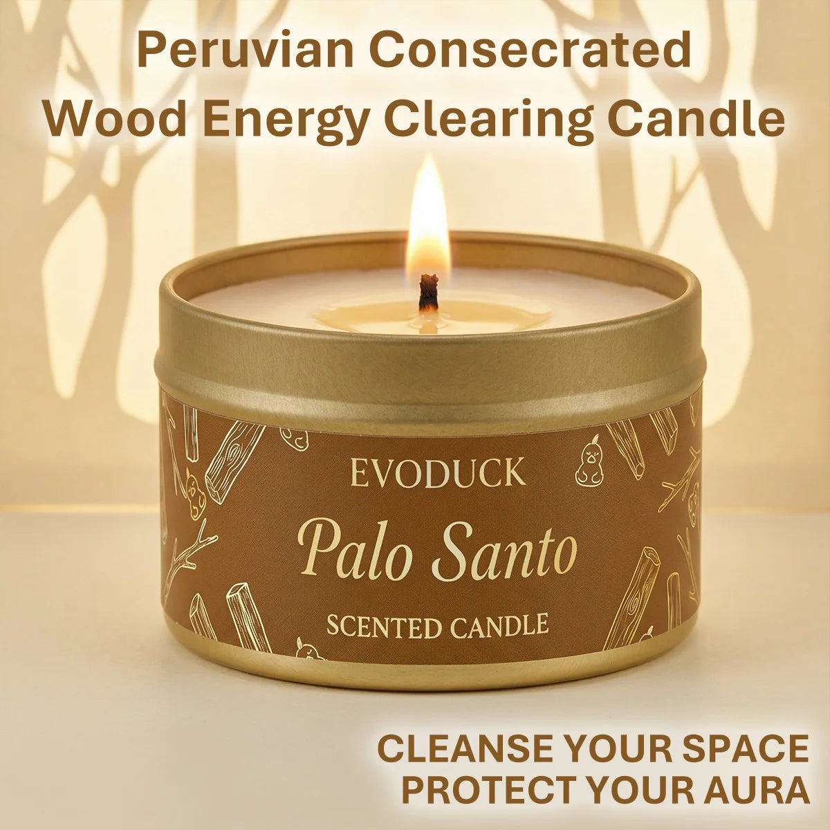 Premium Palo Santo Scented Candle – Energy Cleansing & Meditation Gift for Women
