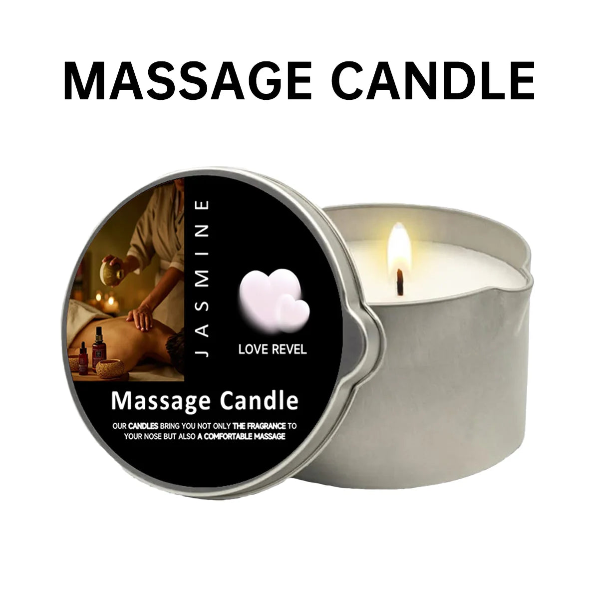 Rose Scented Massage Oil Candle 2oz – Aromatherapy Home Spa Relaxation