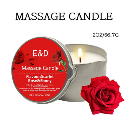 Rose Scented Massage Oil Candle 2oz – Aromatherapy Home Spa Relaxation