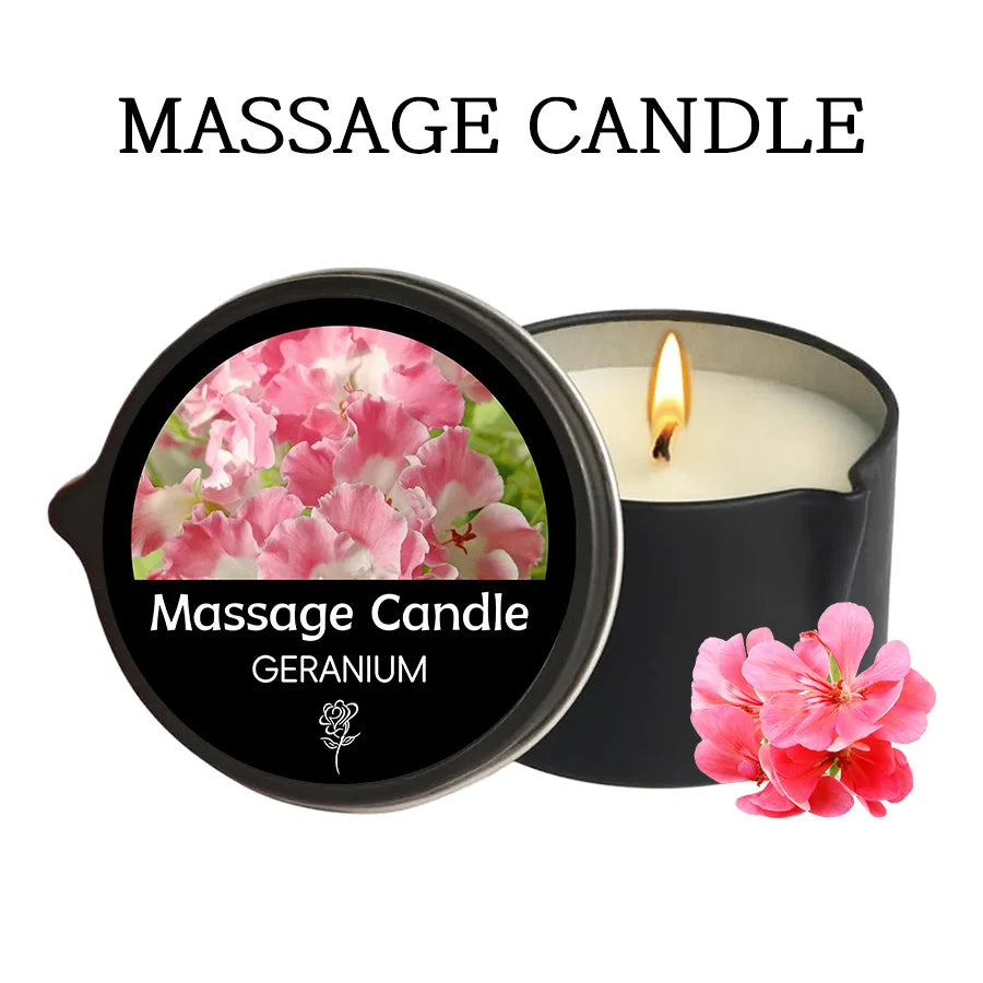 Rose Scented Massage Oil Candle 2oz – Aromatherapy Home Spa Relaxation