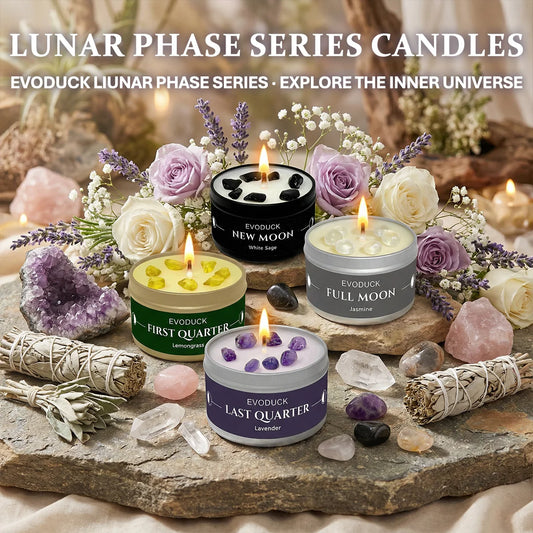 EVODUCK Full Moon Scented Candle 3oz – Law of Attraction & Energy Boosting Jasmine